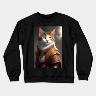 Cat in Armor - Modern Digital Art Crewneck Sweatshirt